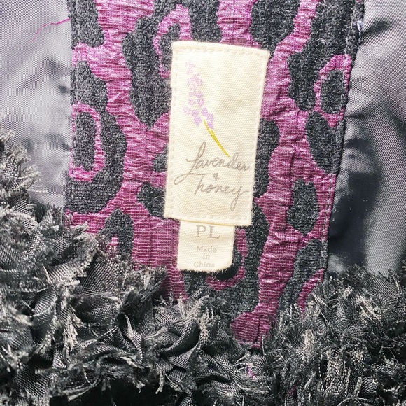 Lavender & Honey Women's Purple and Black Leopard Print Cropped Jacket - Picture 7 of 12